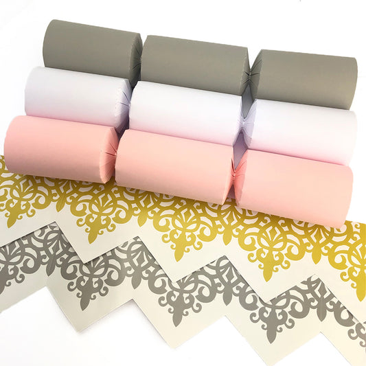 Grey & Pink Tones | Craft Kit to Make 12 Crackers | Recyclable | Cracker Making