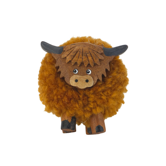 Highland Cow Pom Pom Magnet | Mini Gift | Cracker Filler