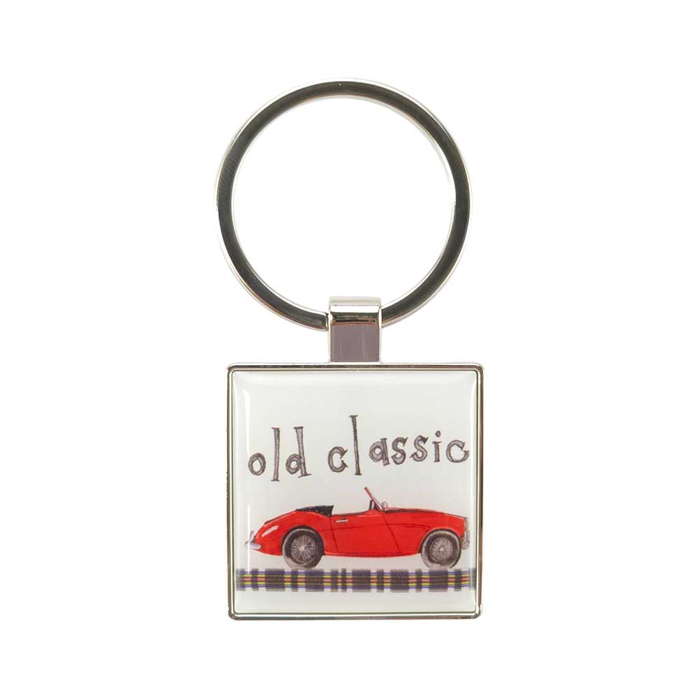 Old Classic | Vintage Car | Metal Keyring | Mini Gift | Cracker Filler