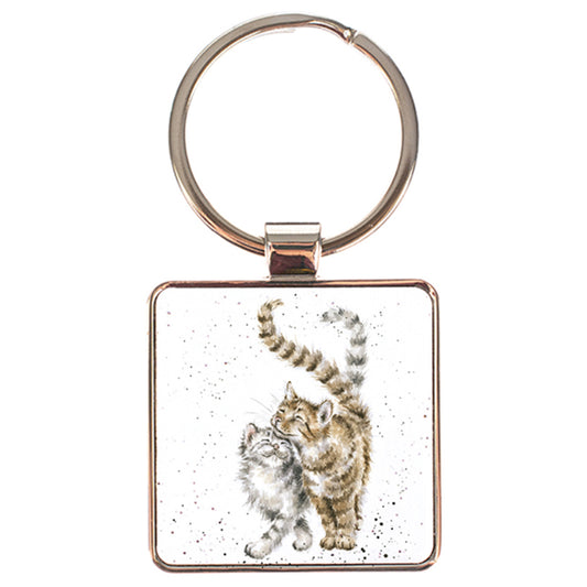 Wrendale Designs 'Feline Good' Cats Metal Keyring | Cracker Filler | Mini Gift