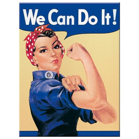 We Can Do It | Rosie Riveter | Retro Magnet | 8x6cm | Mini Gift | Cracker Filler