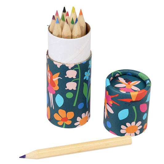 Garden Fairies | Tube of 12 Short Coloured Pencils | Mini Gift | Cracker Filler