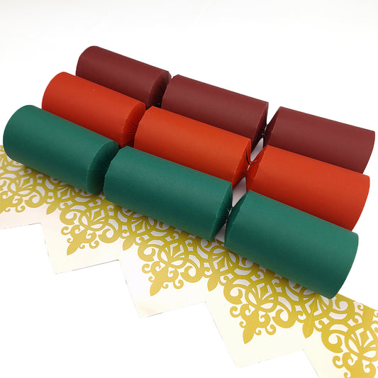 Rich Christmas Tones | Kit to Make 12 Crackers | Recyclable | Cracker Making