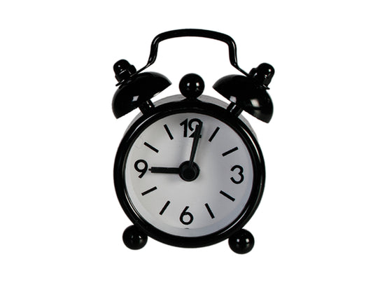 Black Miniature Old Fashioned Style Alarm Clock | Cracker Filler | Mini Gift