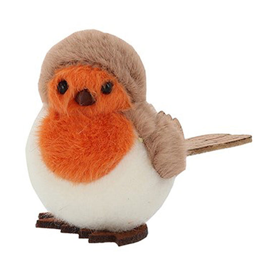 Cute & Fluffy Robin | Hanging Christmas Ornament | 8cm Tall