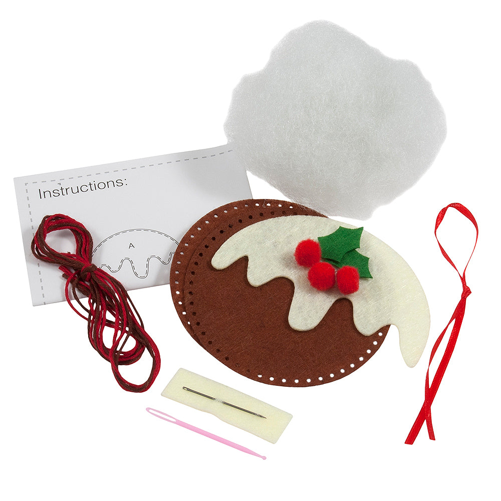 Christmas Pudding | Mini Felt Sewing Kit | Hanging Decoration | Craft Kit