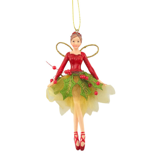 Red Woodland Fairy | Christmas Tree Decoration | 13cm Tall | Gisela Graham