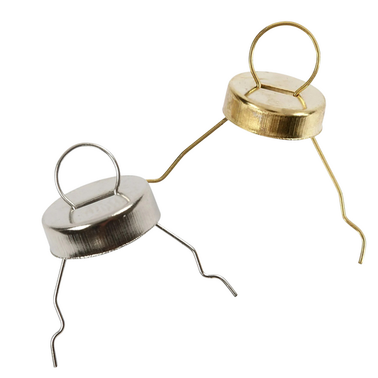 25 Gold or Silver 5mm Christmas Bauble Hangers with Caps