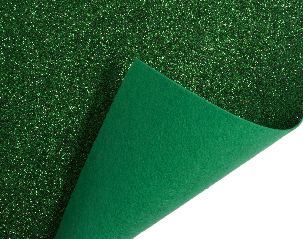 1m Green Glitter Felt Roll for Crafts