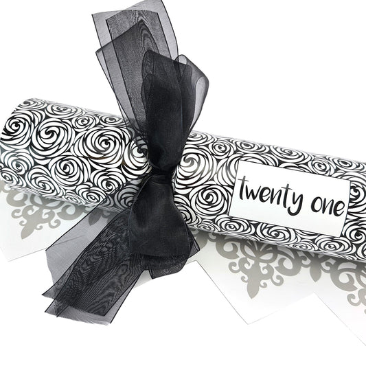 Black Rose - 21st Birthday | 6 Large Bowtastic Crackers | Make & Fill Your Own