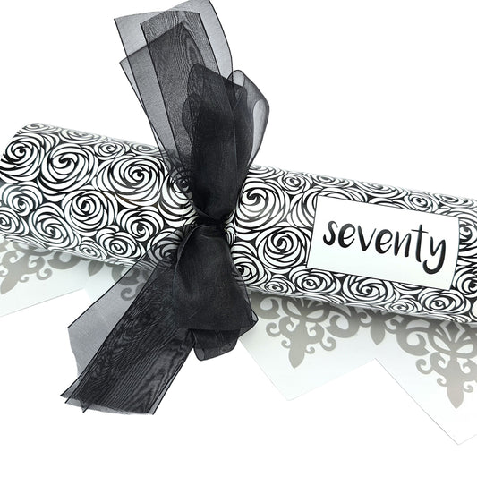 Black Rose - 70th Birthday | 6 Large Bowtastic Crackers | Make & Fill Your Own