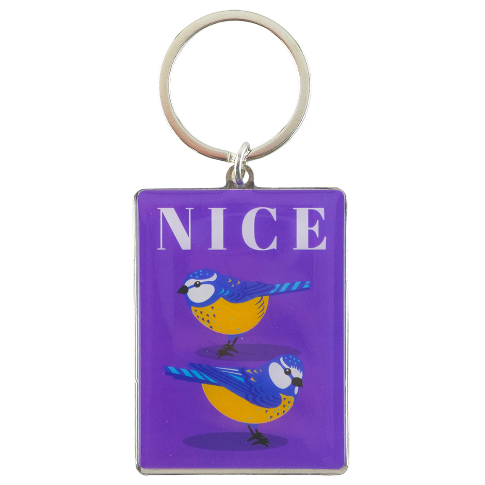 Nice Pair of Bluebirds! | Metal Keyring | Mini Gift | Cracker Filler