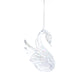 Clear Iridescent Acrylic Swan | Hanging Christmas Tree Decoration | 10cm Tall