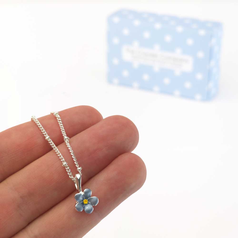 Petit Forget Me Not Necklace | Pendant on Chain | Mini Gift | Cracker Filler