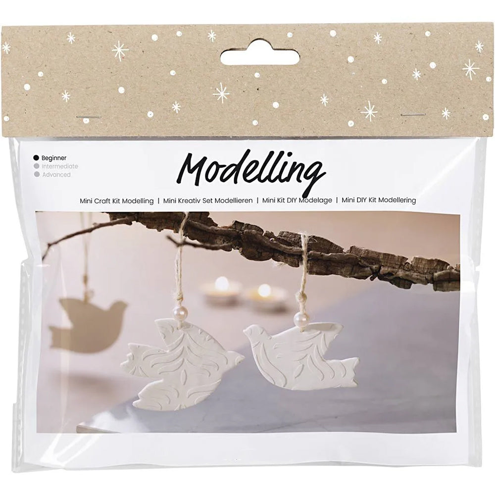 Hanging Doves Clay Ornaments | Makes 3 | Christmas Craft Kit