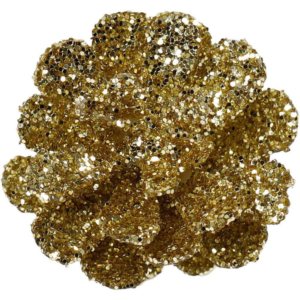 12 Mini Gold Glitter Artificial Pine Cone Wired Faux Christmas Floristry Picks