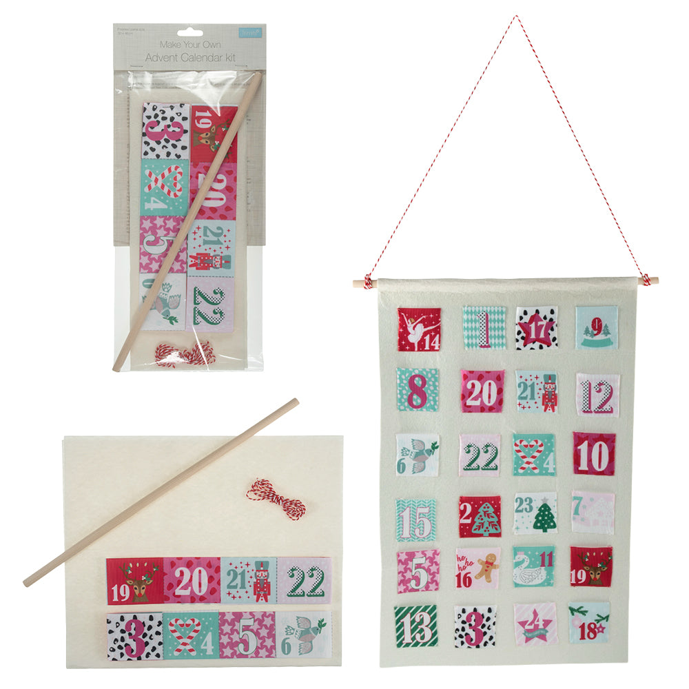 Pastels | Make Your Own Hanging Fabric Advent Calendar | Craft Kit