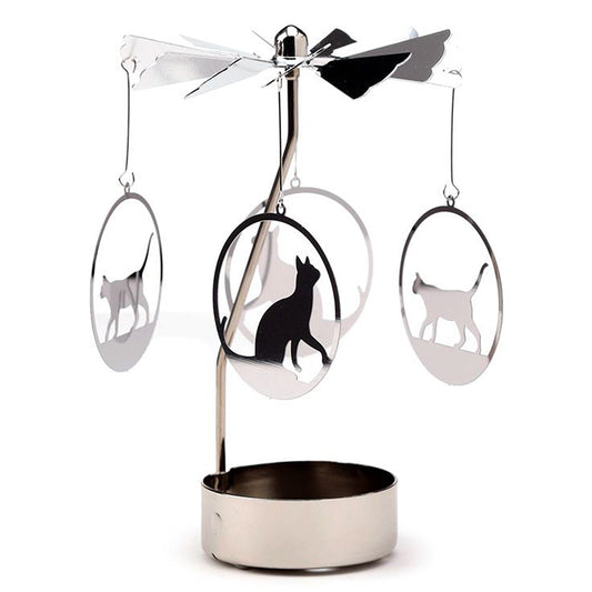 Cat | Rotating Carousel Spinning Tea Light Holder | Boxed Gift Idea