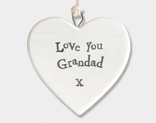 Love You Grandad Hanging Porcelain Heart | Cracker Filler | Mini Gift