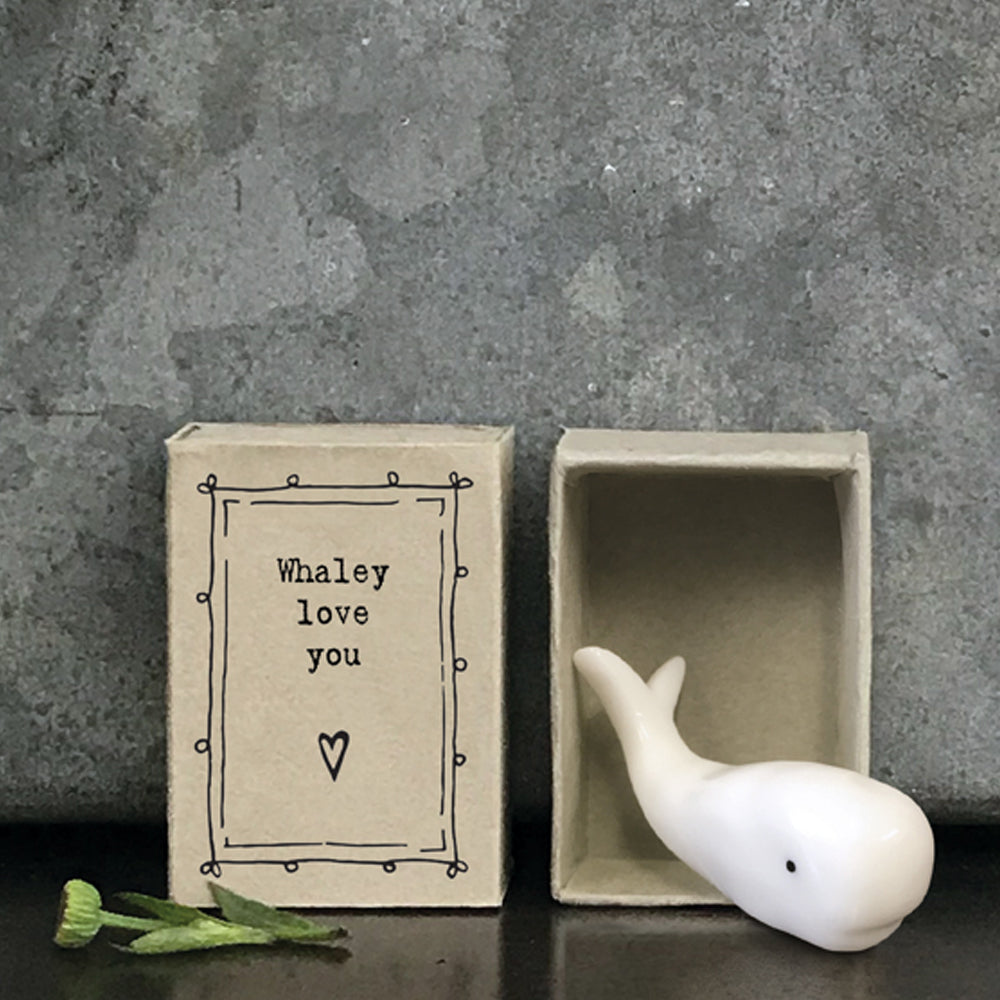 Whaley Love You | Ceramic Whale | Cracker Filler | Matchbox Mini Gift