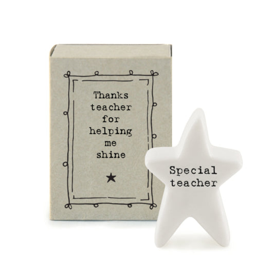 Thanks Teacher | Helping Me Shine | Ceramic Star | Cracker Filler | Matchbox Gift