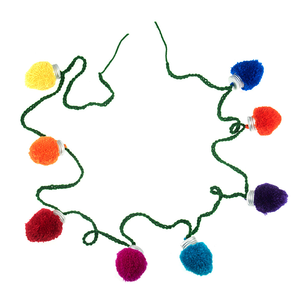 NEW - Pom Pom Lights Christmas Tree Garland | Boxed Craft Kit