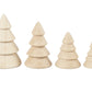 4 Mini Assorted 3D Wooden Christmas Tree Shapes to Decorate