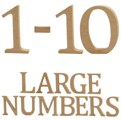 Large 13cm Wooden MDF Capital Letters, Numbers & Symbols for Crafts