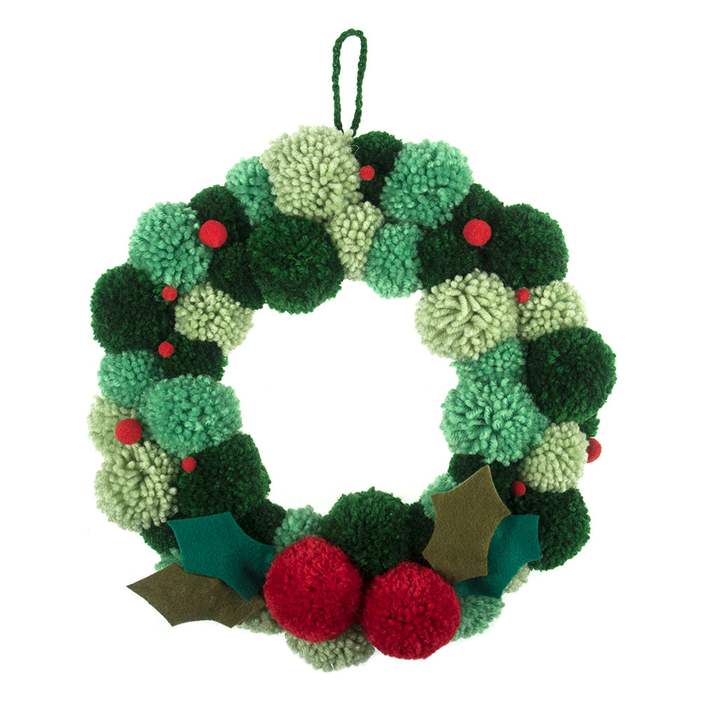 NEW - Pom Pom Christmas Wreath Making Craft Kit | Boxed Gift