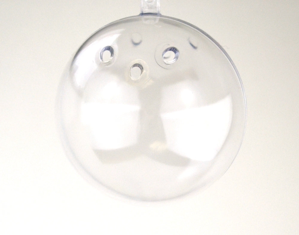 Single 80mm Fillable Two-Part Plastic | Venitillated | Christmas Ornament