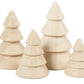 4 Mini Assorted 3D Wooden Christmas Tree Shapes to Decorate