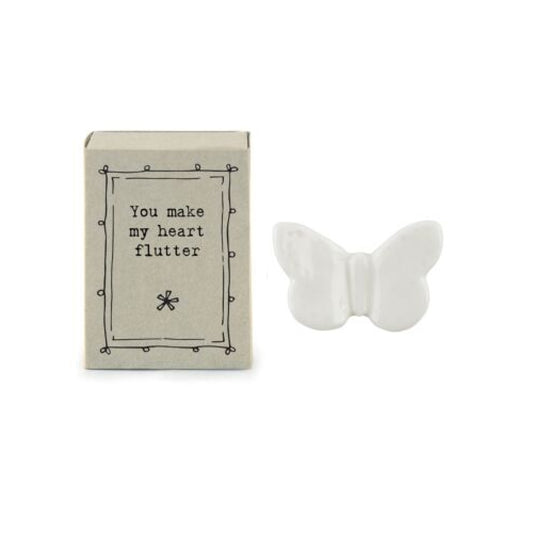 You Make My Heart Flutter | Ceramic Butterfly | Cracker Filler | Matchbox Gift