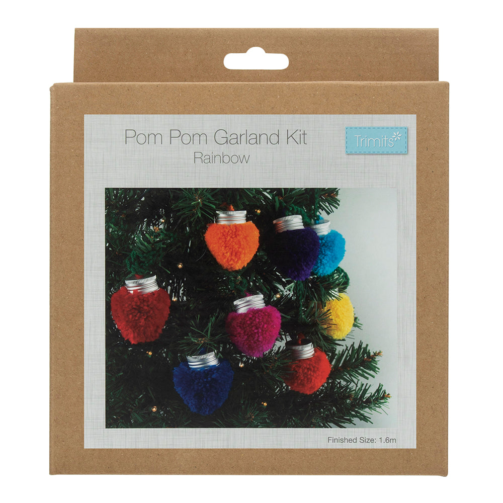 NEW - Pom Pom Lights Christmas Tree Garland | Boxed Craft Kit