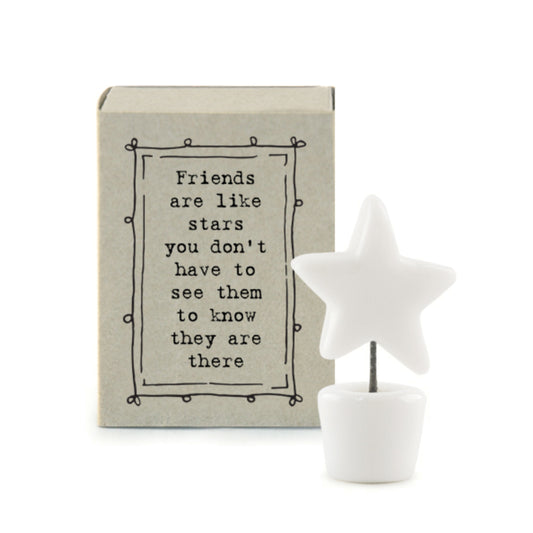 Friends Are Like Stars | Ceramic Star | Cracker Filler | Matchbox Mini Gift