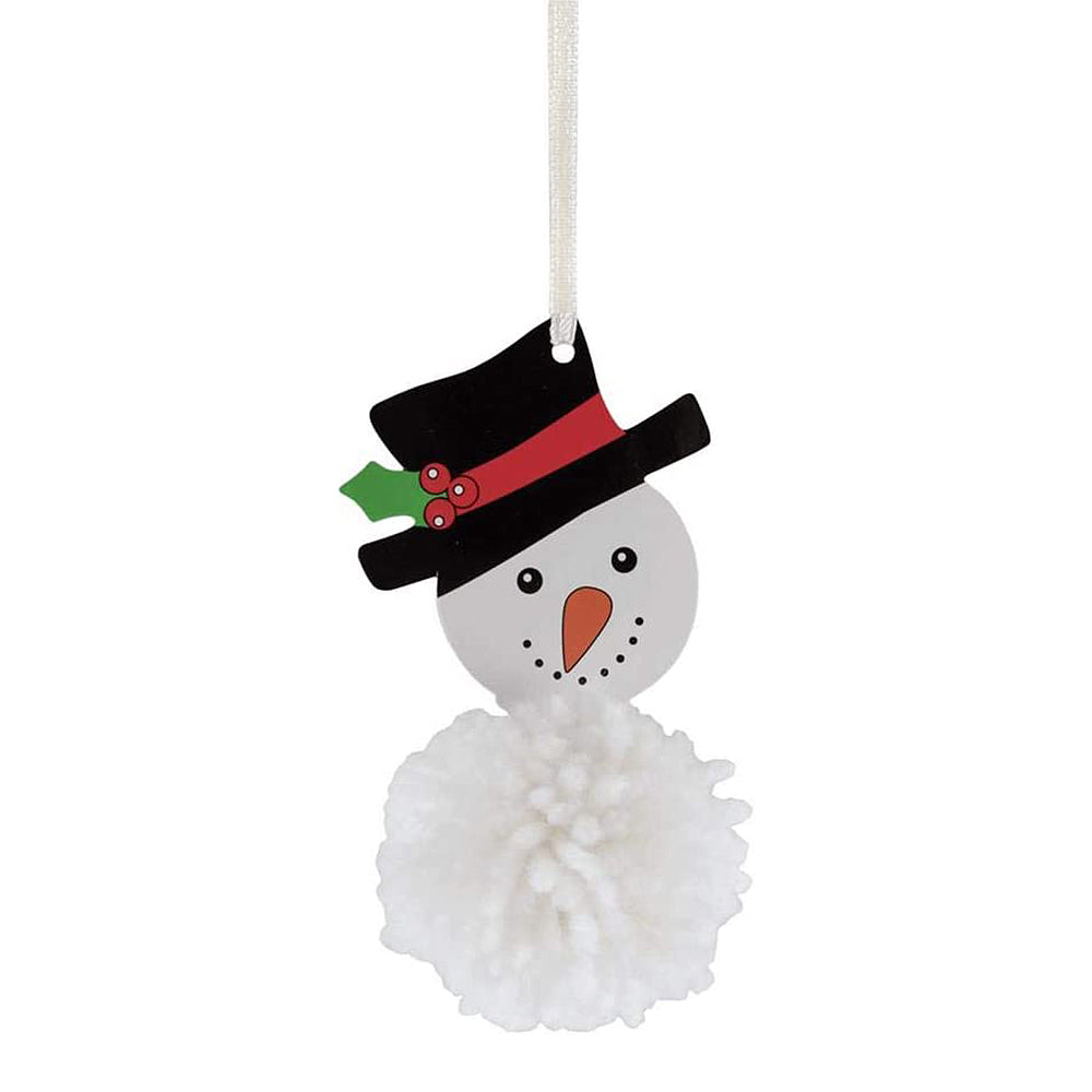 Snowman Pom Pom Hanging Christmas Ornament Craft Kit