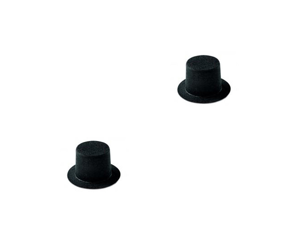 Flocked Mini Top Hats for Christmas Crafts - Choice of 10mm to 60mm High