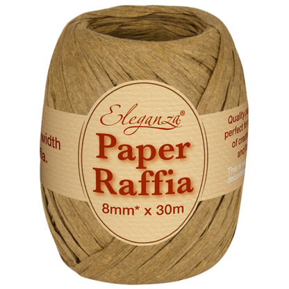 8mm x 30m Paper Raffia Ribbon Roll - Recyclable & Biodegradable - All Colours