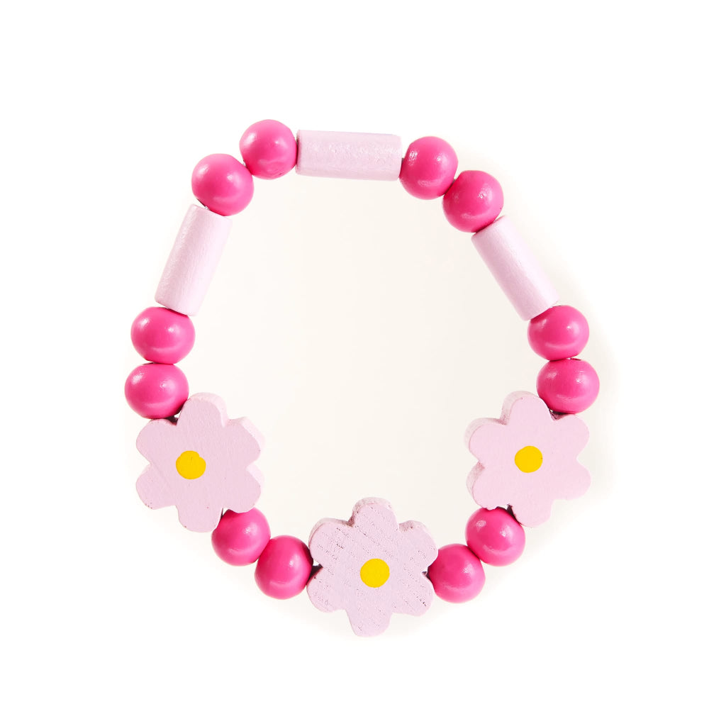 Pretty Flower Wooden Bracelet for Girls | Single | Cracker Filler | Mini Gift