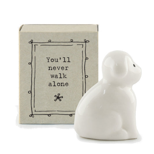 You'll Never Walk Alone | Ceramic Dog | Cracker Filler | Matchbox Mini Gift