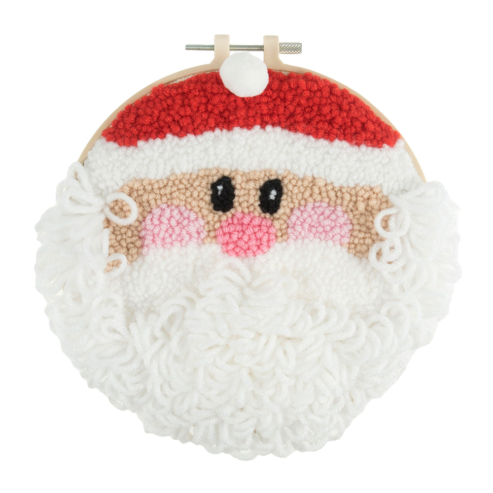 Santa Punch Needle Hoop Craft Kit | Father Christmas | Boxed Gift