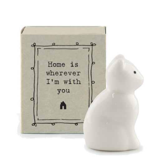 Home Is Wherever I'm With You | Ceramic Cat | Cracker Filler | Matchbox Gift