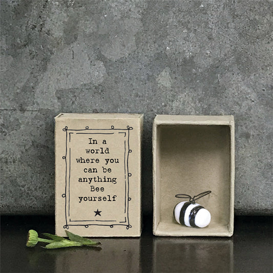 Be Anything, Bee Yourself | Ceramic Bee | Matchbox | Cracker Filler | Mini Gift