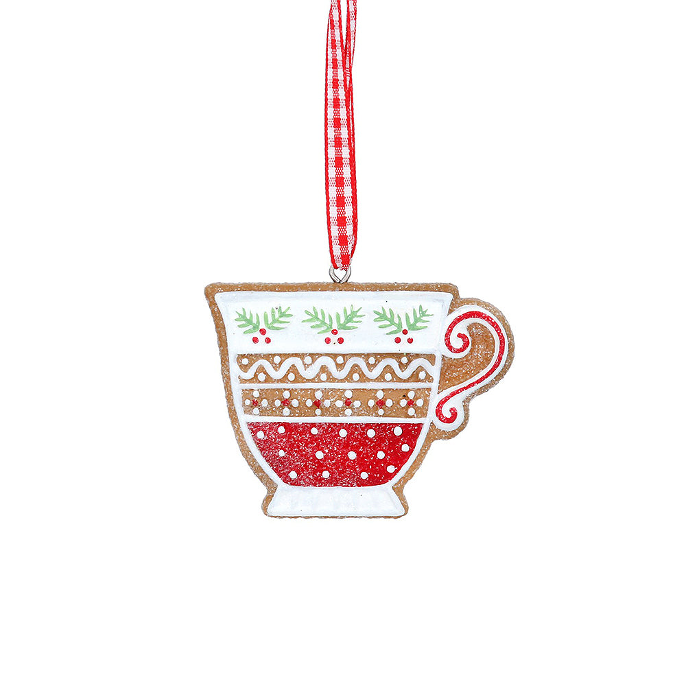 NEW - Iced Gingerbread Teacup Ornament | Christmas Tree Decoration