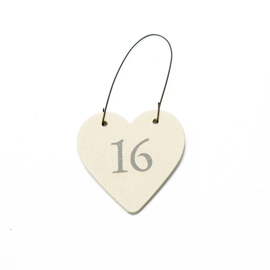 16 Mini Wooden Hanging Heart for 16th Birthday | Cracker Filler | Mini Gift