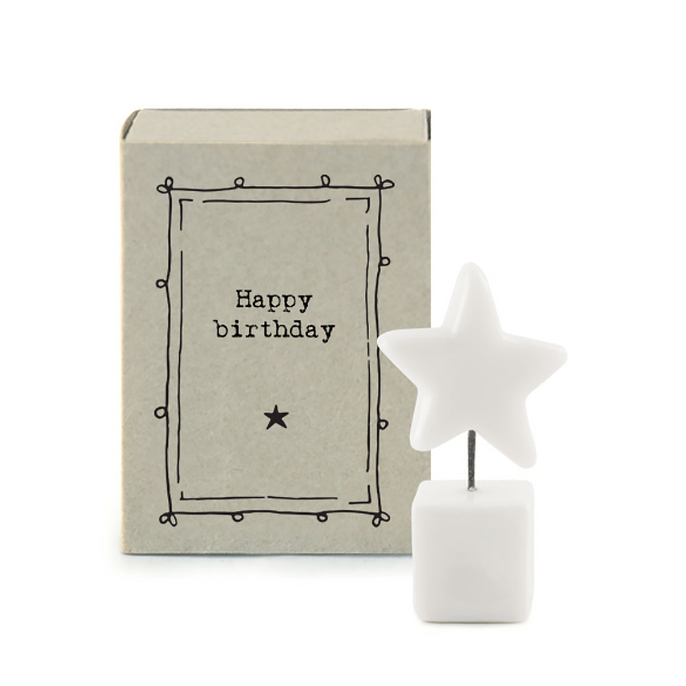 Happy Birthday | Ceramic Star | Cracker Filler | Matchbox Mini Gift