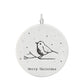 5.5cm Porcelain Disc Christmas Hanging Decoration |Merry Christmas Robins