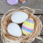 12 White Hollow One Piece Matt Plastic Easter Eggs for Crafts