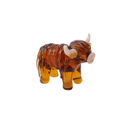 Gorgeous Mini Glass Highland Cow Ornament | Cracker Filler | Mini Gift