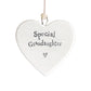 Ceramic Heart Hanging Decoration | Special Granddaughter | Cracker Filler | Mini Gift