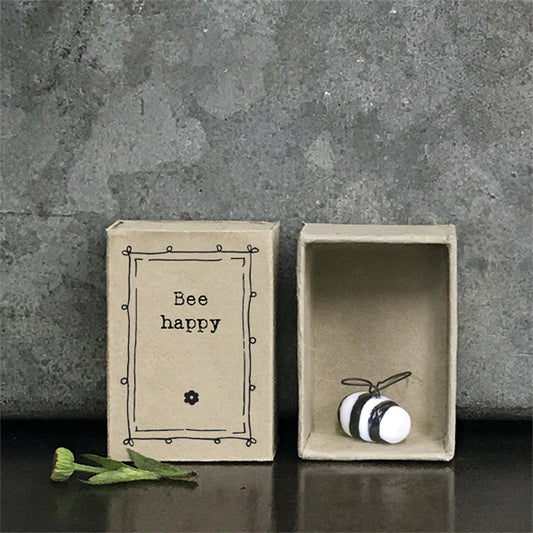 Bee Happy | Ceramic Bee | Cracker Filler | Matchbox Mini Gift